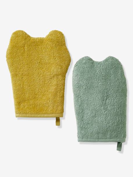 Bébé-Lot de 2 gants de toilette Animorigolo