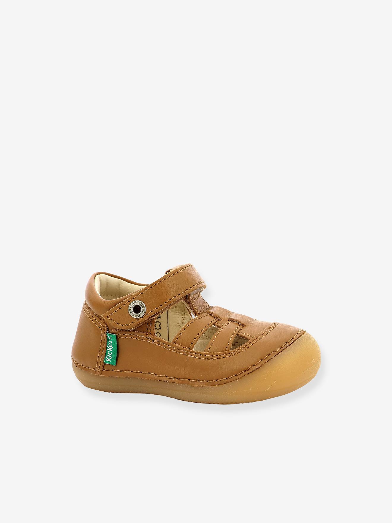 Sandales Cuir Bébé Sushy Originel Softers Kickers® Caramel