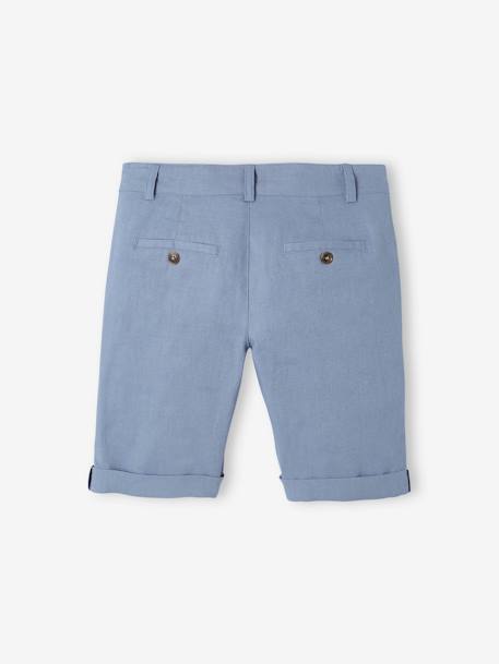 Bermuda garçon cérémonie en coton/lin beige+beige clair+bleu+marine foncé+vert sauge 20 - vertbaudet enfant 