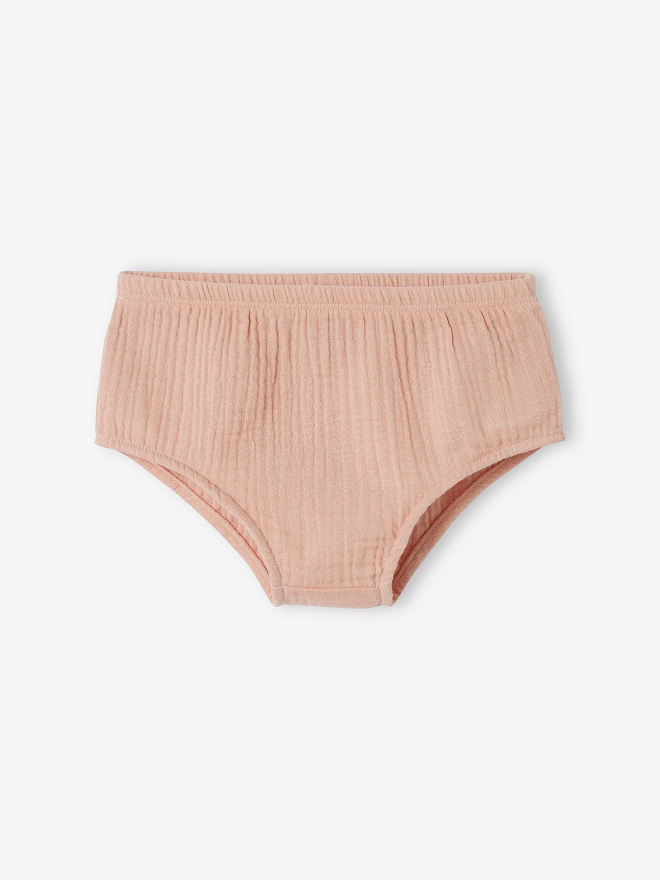 Cache couche bébé en gaze de coton rose poudré