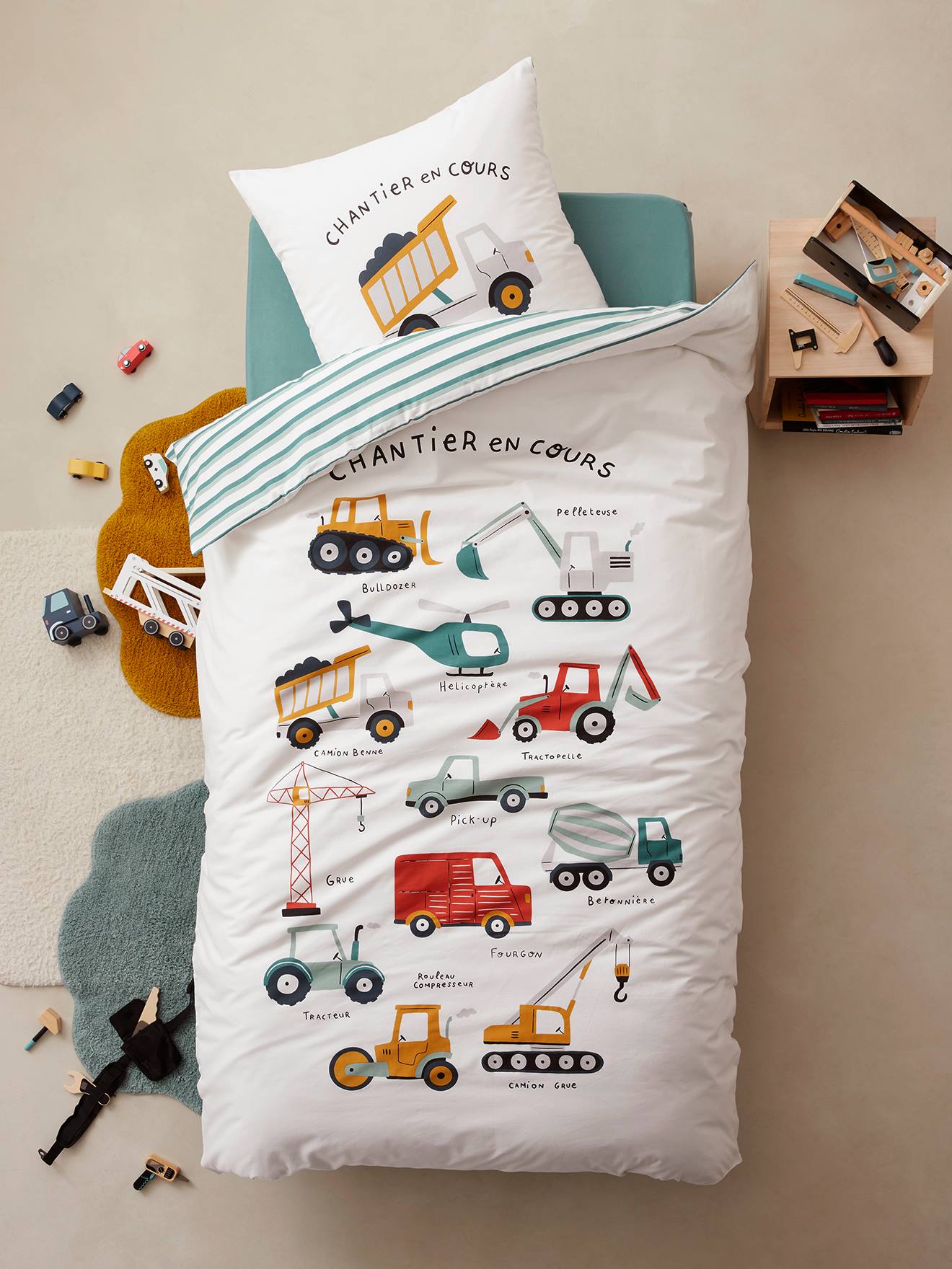 Parure enfant Magicouette Quel chantier ! blanc imprimé