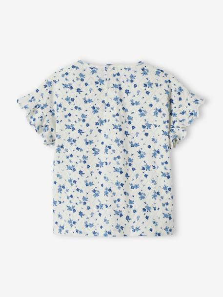 T-shirt fleuri bébé en pointelle écru 4 - vertbaudet enfant 