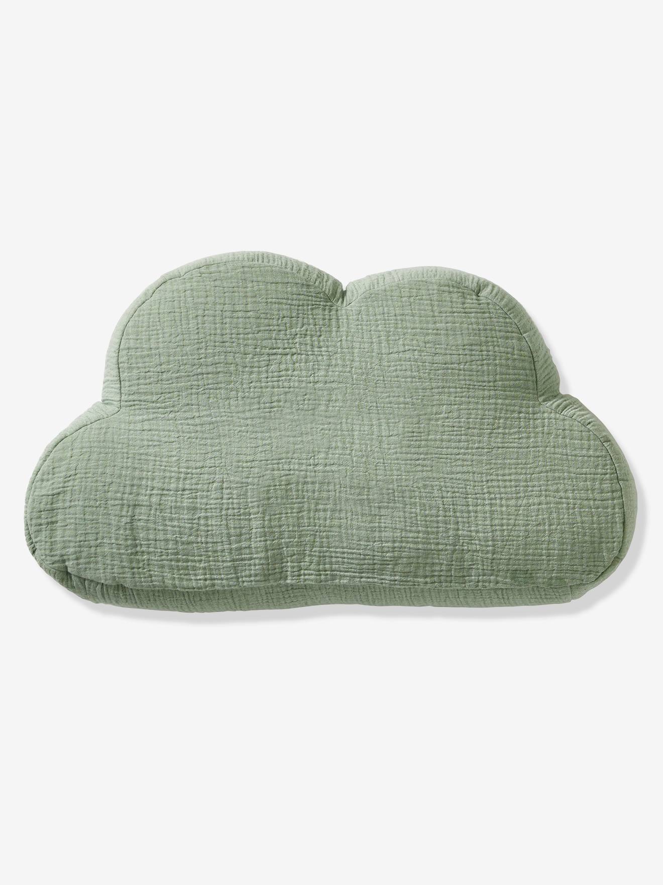Coussin nuage en gaze de coton personnalisable vert sauge (Vertbaudet) - Image 1