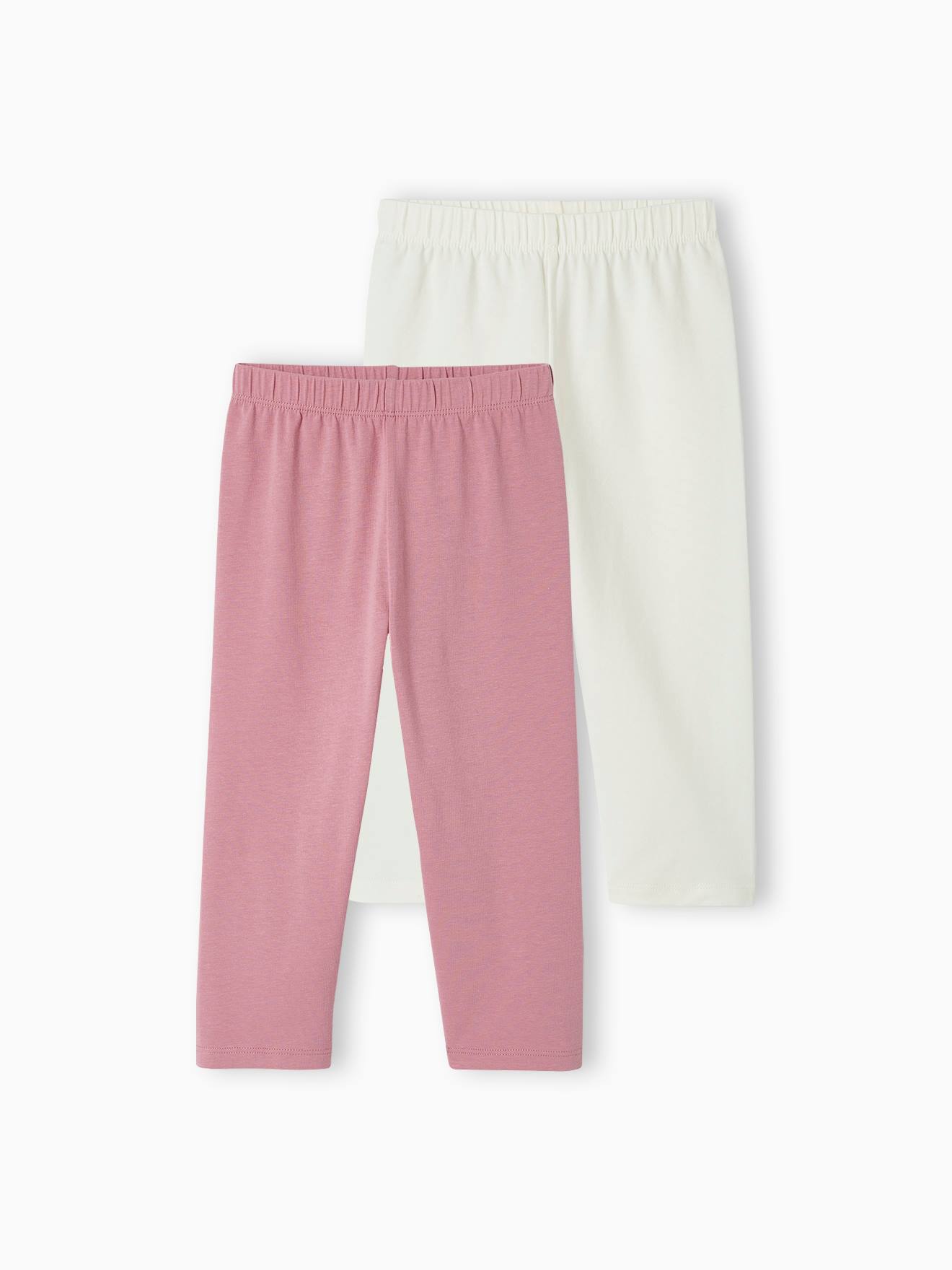 Lot de 2 leggings fille mi-mollets mauve