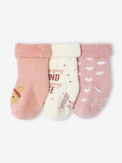 -Lot de 3 paires de chaussettes lapins et coeurs bébé fille