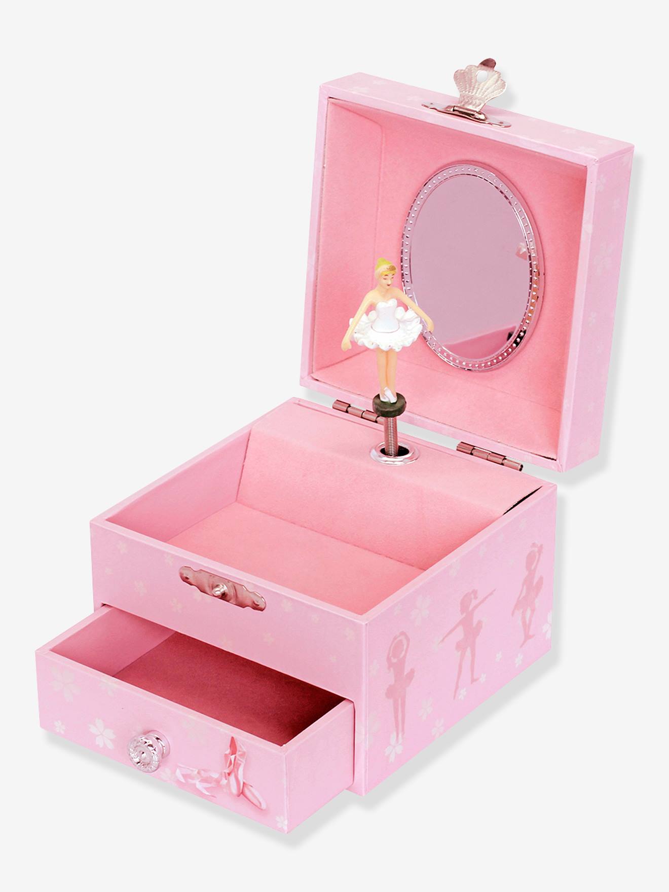Boîte À Musique Cube Phosphorescent Ballerine - Trousselier Rose