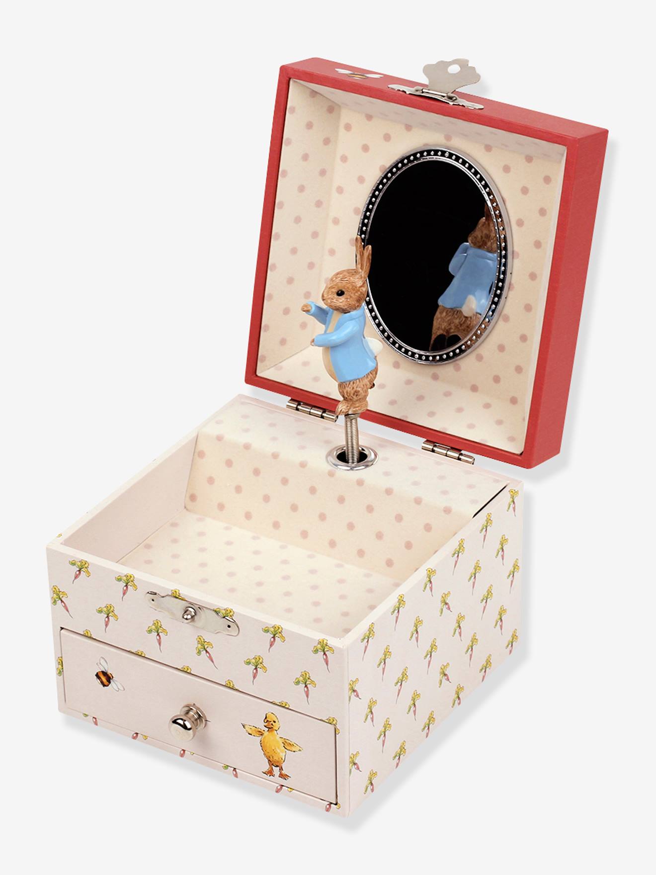 Boîte À Musique Cube Peter Rabbit - Trousselier Rouge Imprimé