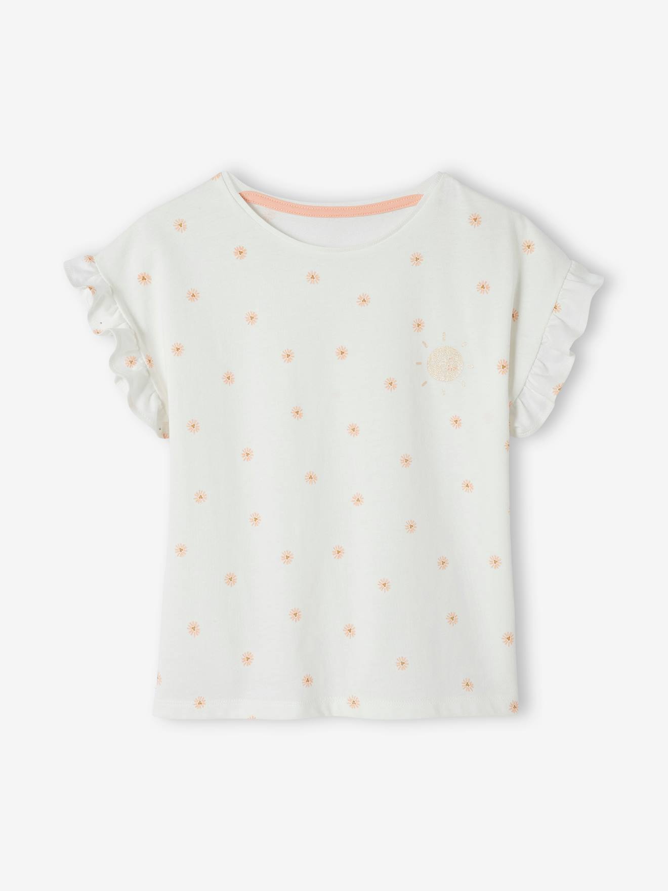 Ensemble Blouse Et Short Fille - Imprimé Fleuri - Cérémonie Ou été - 100% Coton