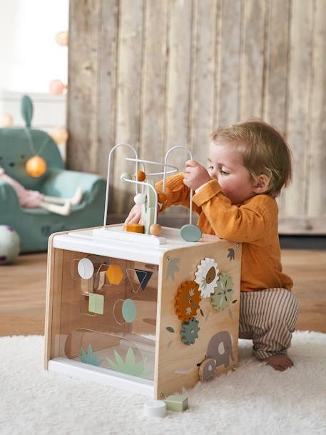 Grand cube multi-activités HANOÏ en bois FSC® multicolore 1 - vertbaudet enfant 