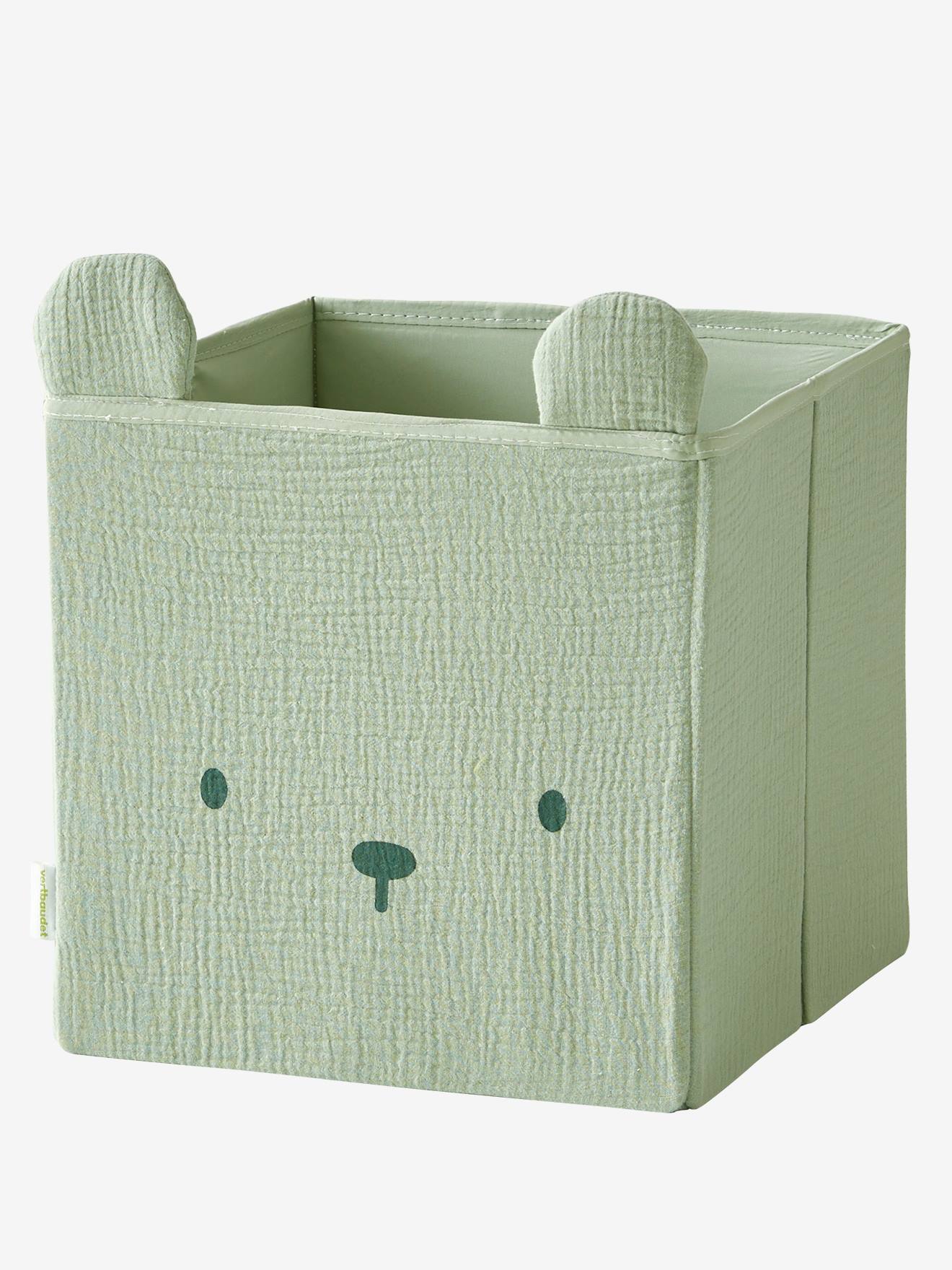 Lot de 2 bacs de rangement animaux gaze de coton lot jaune (Vertbaudet) - Image 2