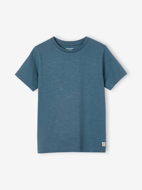 T-shirt Basics personnalisable garçon manches courtes blanc+BLEU+bordeaux+mandarine+marine+sauge+turquoise 4 - vertbaudet enfant 