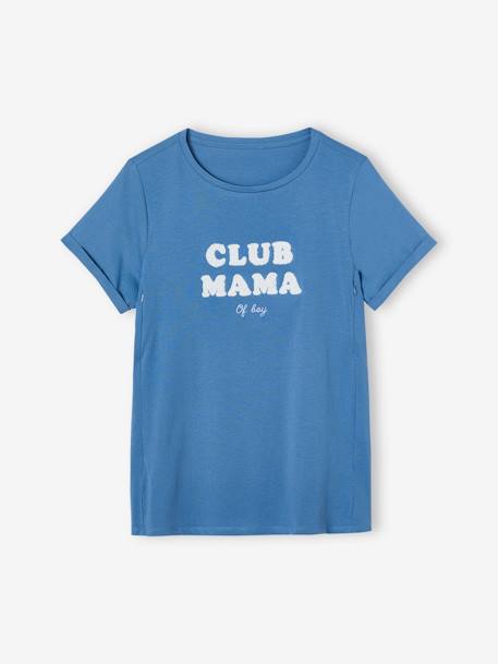 T-shirt à message grossesse et allaitement en coton bio personnalisable Bleu+Gris anthracite+Moutarde+Rose 7 - vertbaudet enfant 