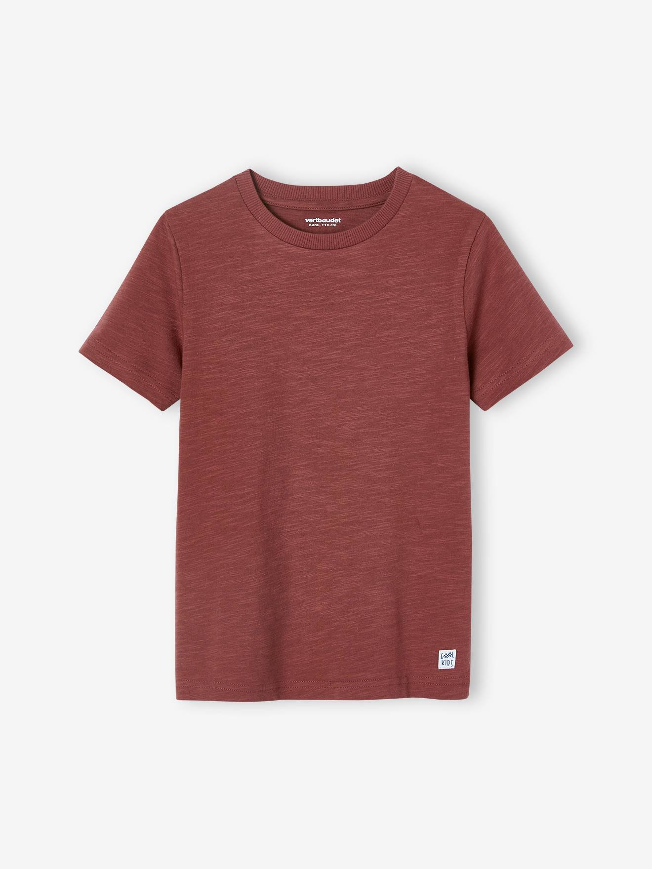 T-shirt Basics personnalisable garçon manches courtes bordeaux