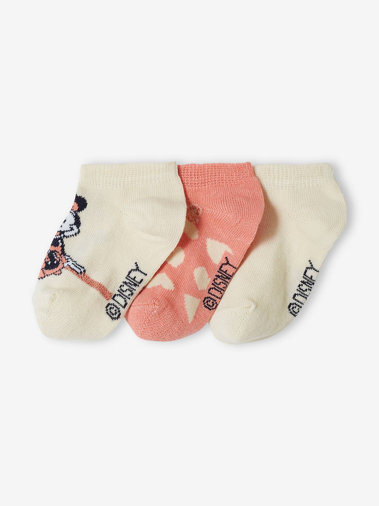 Lot de 3 paires de soquettes Disney® Minnie vieux rose