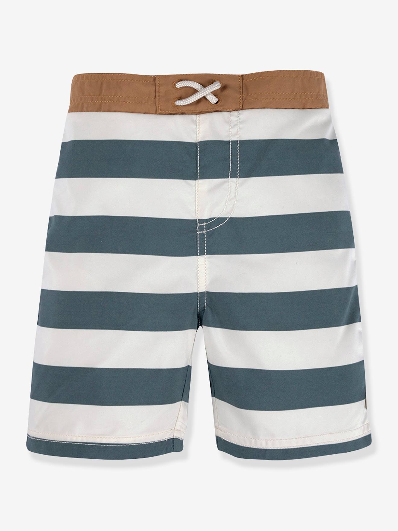 Short de bain LÄSSIG rayé blanc