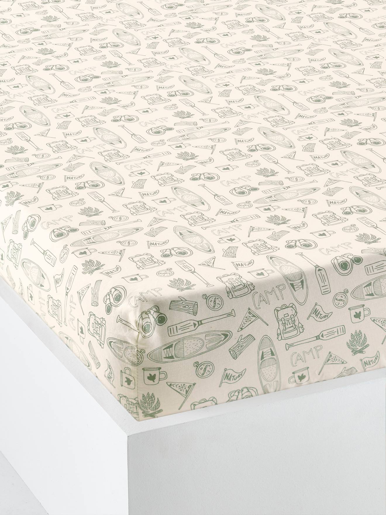 Drap-housse enfant YELLOWSTONE beige imprimé