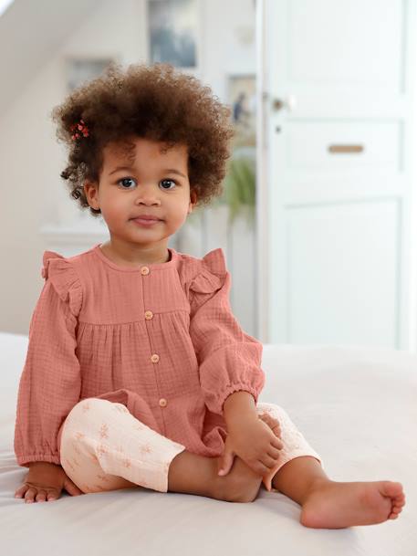 Bébé-Blouse bébé gaze de coton à volants