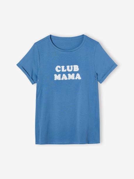 T-shirt à message grossesse et allaitement en coton bio personnalisable Bleu+Gris anthracite+Moutarde 10 - vertbaudet enfant 