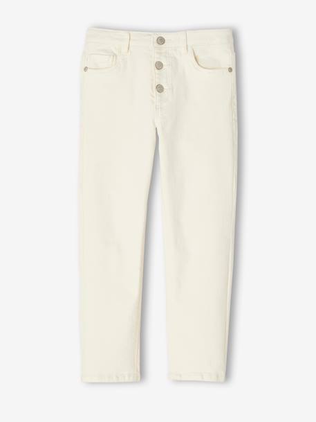 Pantalon fille mom MorphologiK fin écru+encre+pêche+rose poudré 3 - vertbaudet enfant 