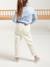 Pantalon fille mom MorphologiK fin écru+encre+pêche+rose poudré 7 - vertbaudet enfant 