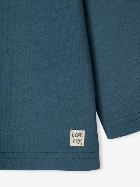 T-shirt couleur Basics personnalisable garçon manches longues Bleu+bois de rose+ECRU+marine+marron clair+vert 4 - vertbaudet enfant 