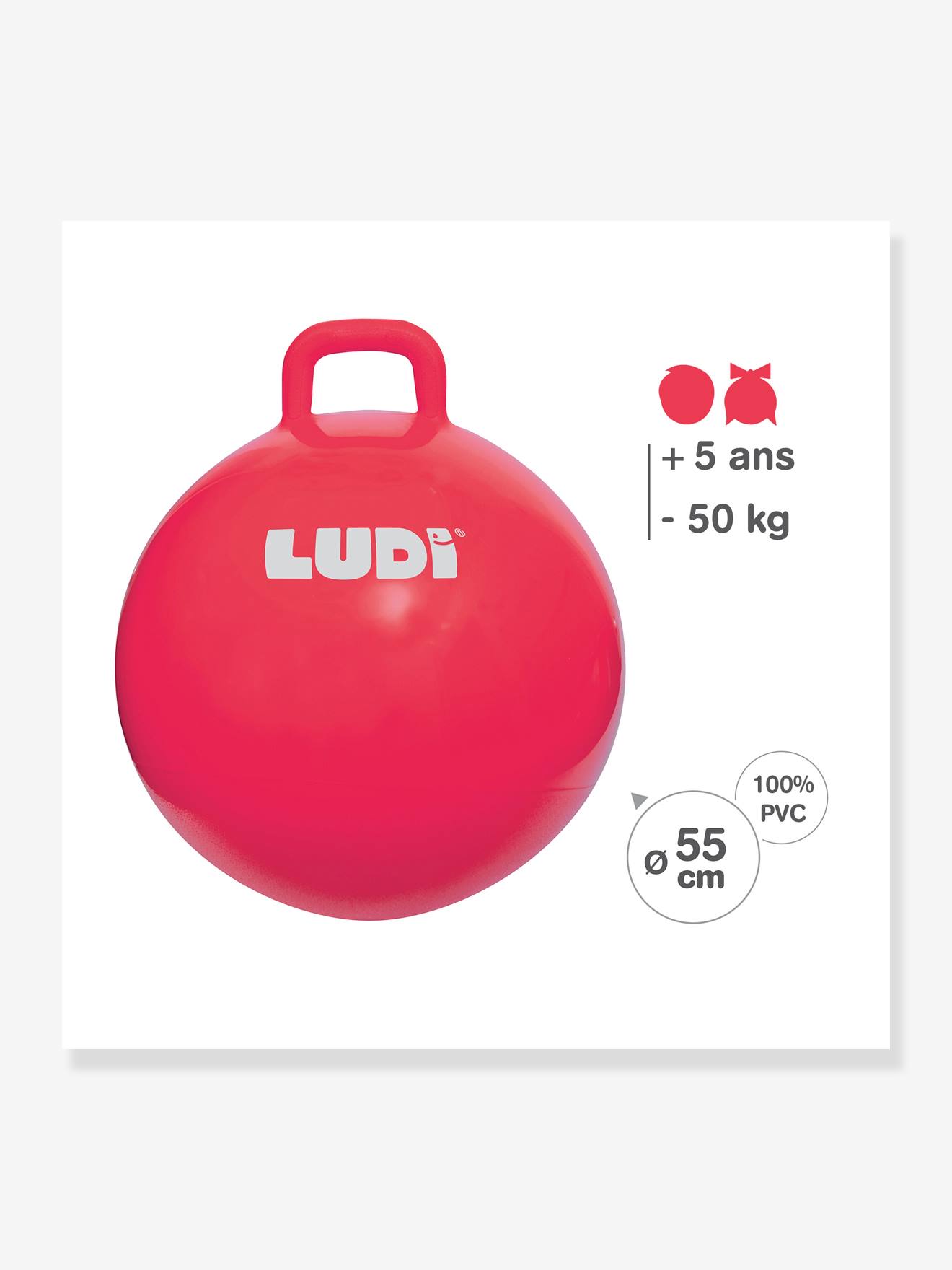Sans Marque Ballon Sauteur Pour Enfants Avec Poignée Adaptée - Bleu - 3776  à prix pas cher