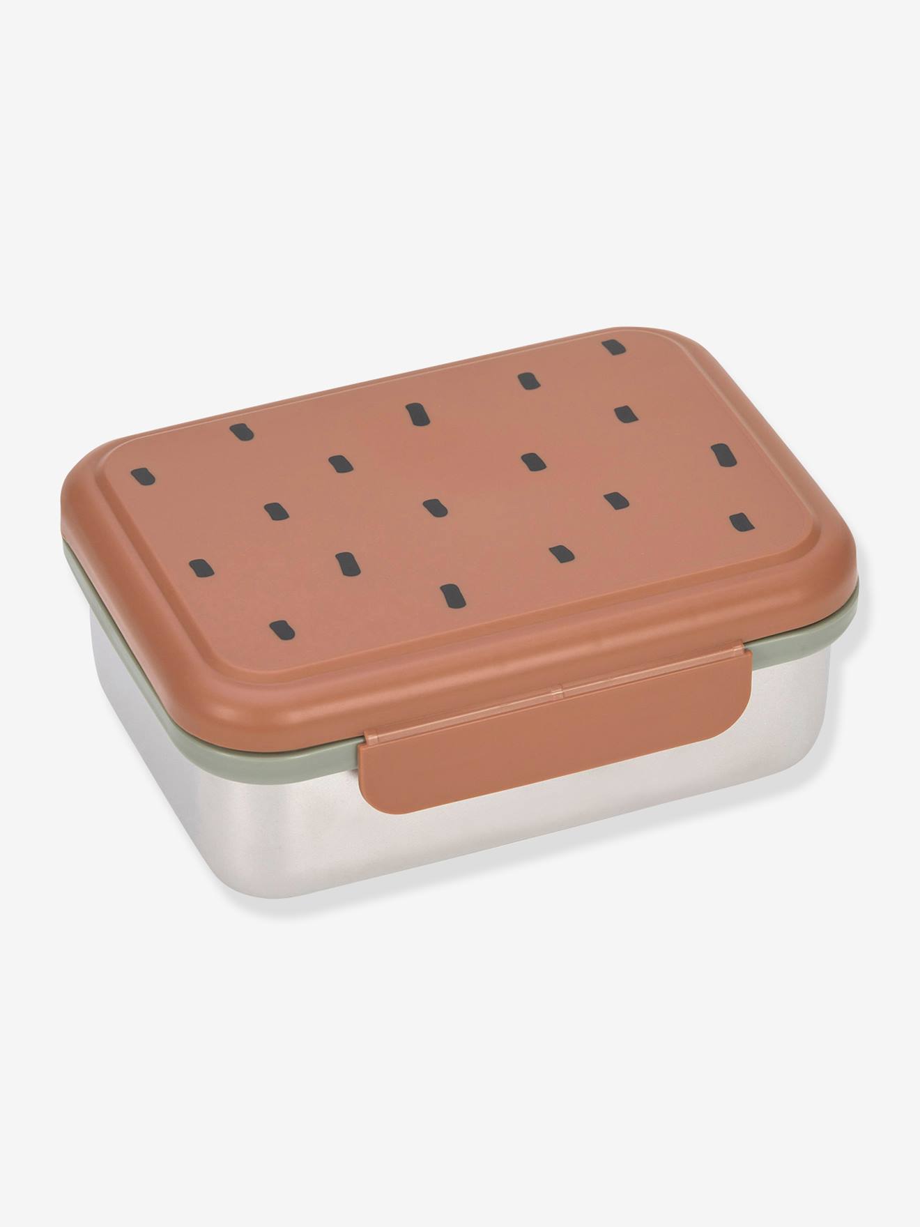Boîte à goûter LÄSSIG en inox happy prints caramel