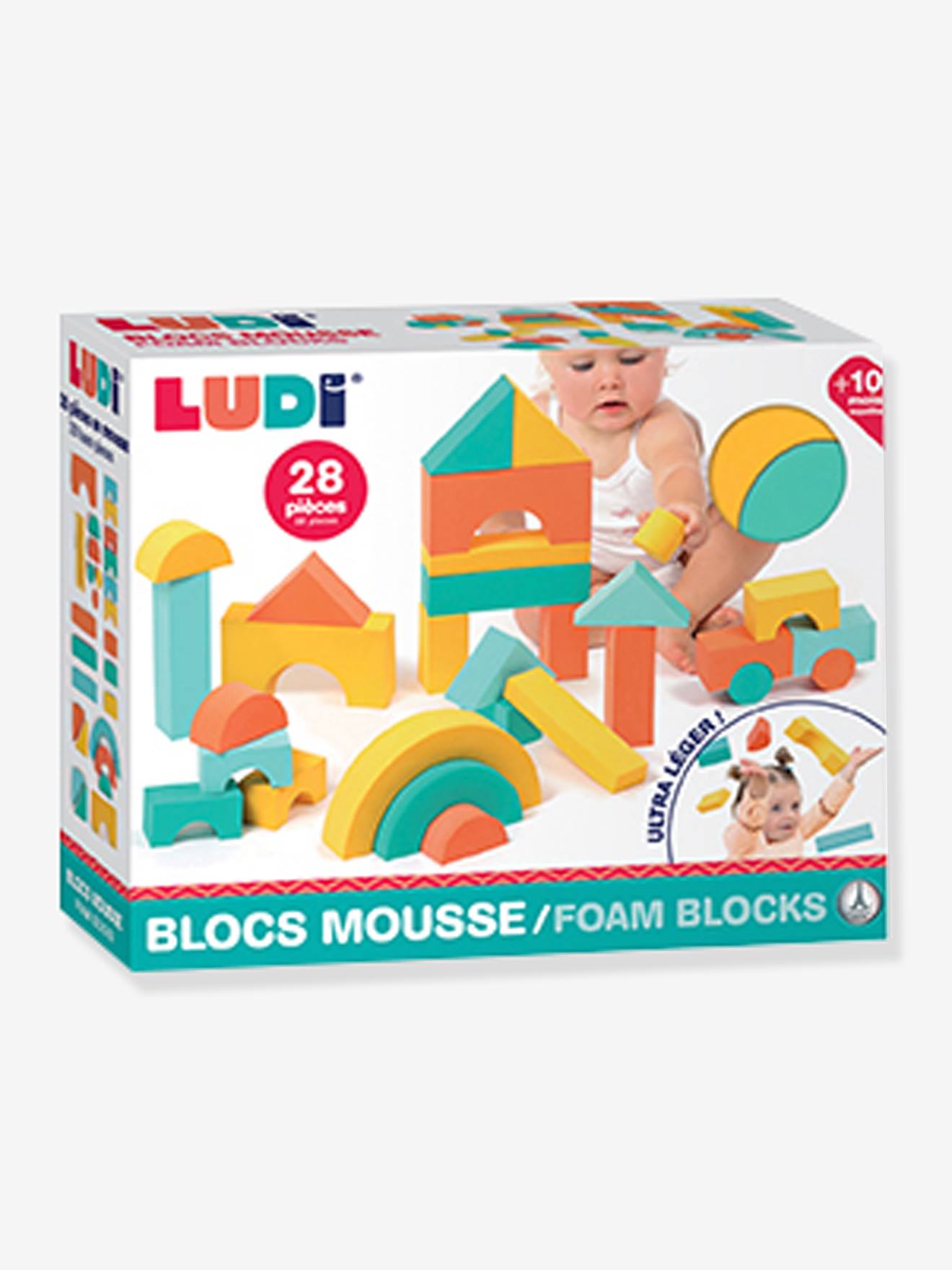 Blocs construction mousse multicolore