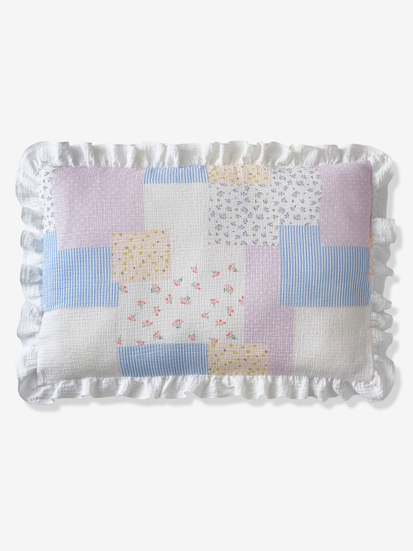 Taie d'oreiller bébé en gaze de coton COTTAGE multicolore
