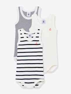 -Lot de 3 bodies sans manches en coton bio PETIT BATEAU