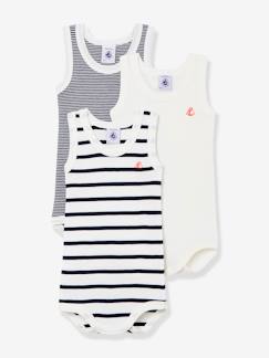 Lot de 3 bodies sans manches en coton bio  - vertbaudet enfant