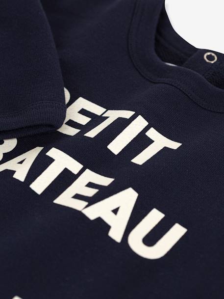 Sweatshirt en coton bio PETIT BATEAU bleu 3 - vertbaudet enfant 