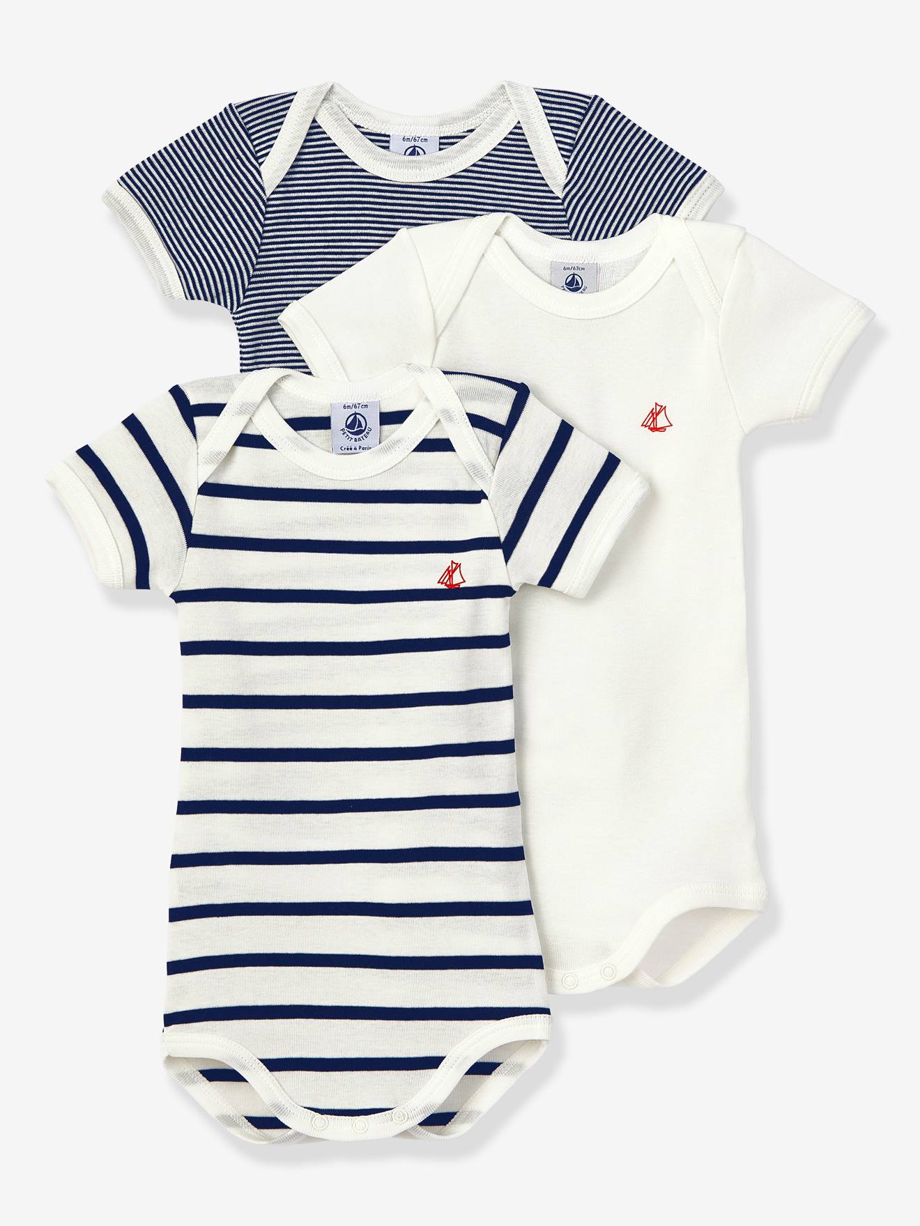 Lot de 3 bodies manches courtes en coton bio blanc 22 €