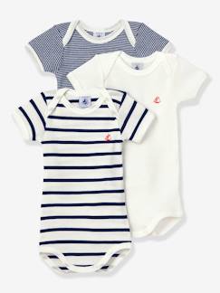 Lot de 3 bodies manches courtes en coton bio  - vertbaudet enfant