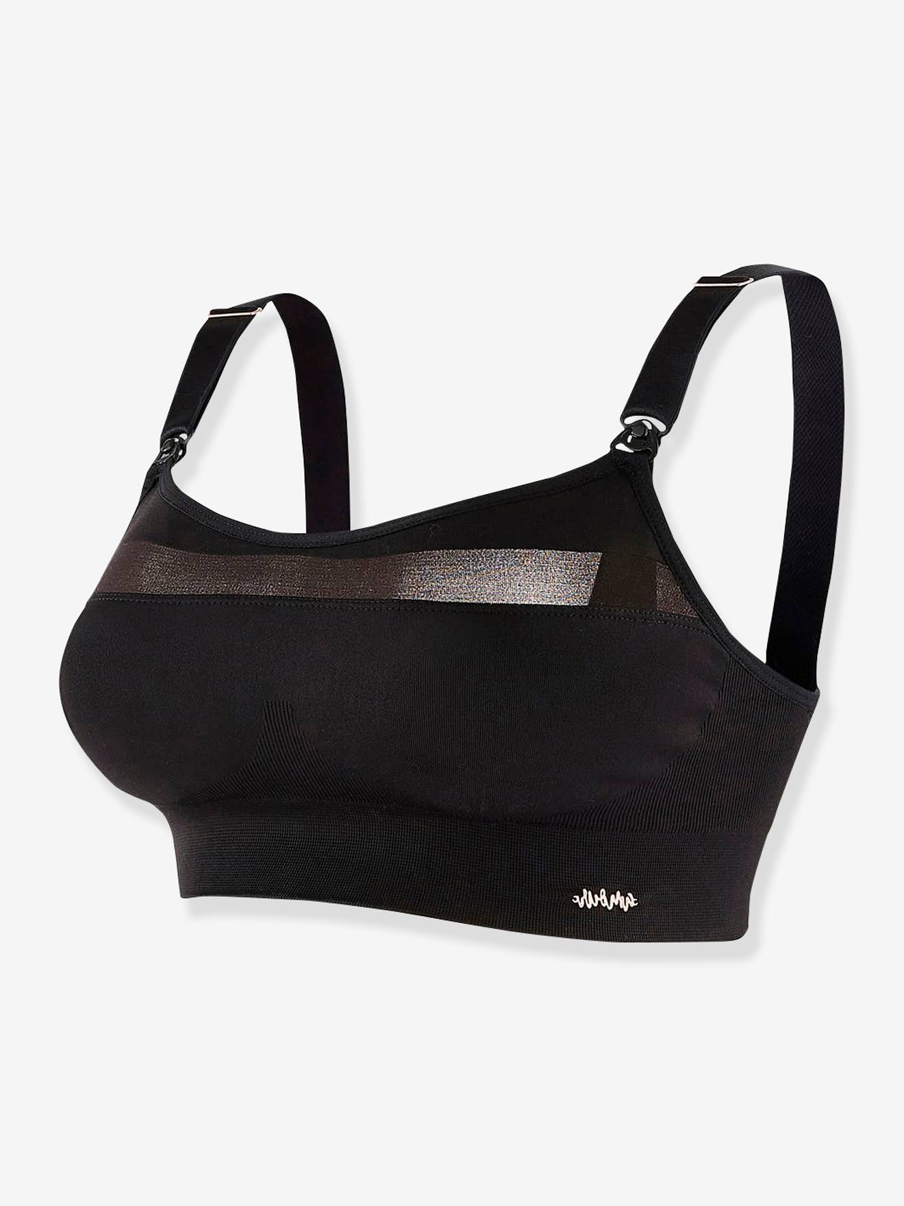 Brassière De Sport De Grossesse Et D’allaitement Woma Cache Coeur Noir