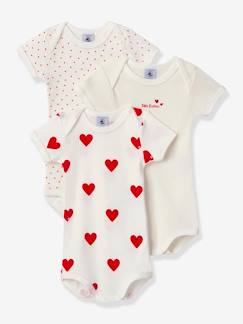 Lot de 3 bodies manches courtes en coton bio  - vertbaudet enfant
