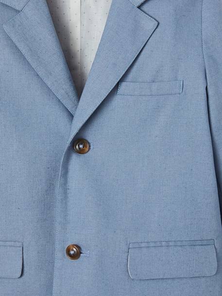 Veste de cérémonie garçon en coton/lin beige clair+bleu+marine foncé+vert sauge 13 - vertbaudet enfant 
