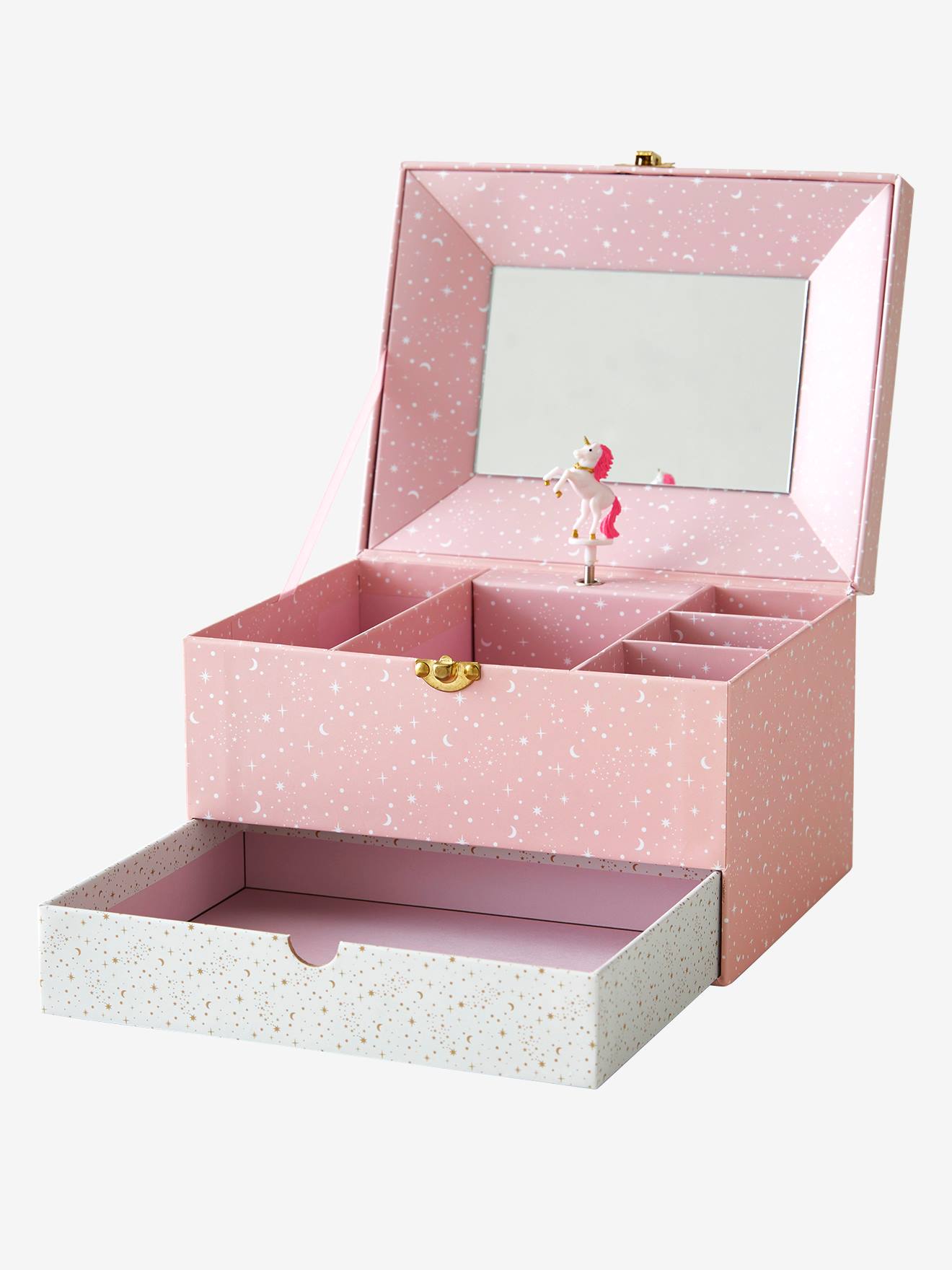 Boîte à bijoux musicale Licorne rose