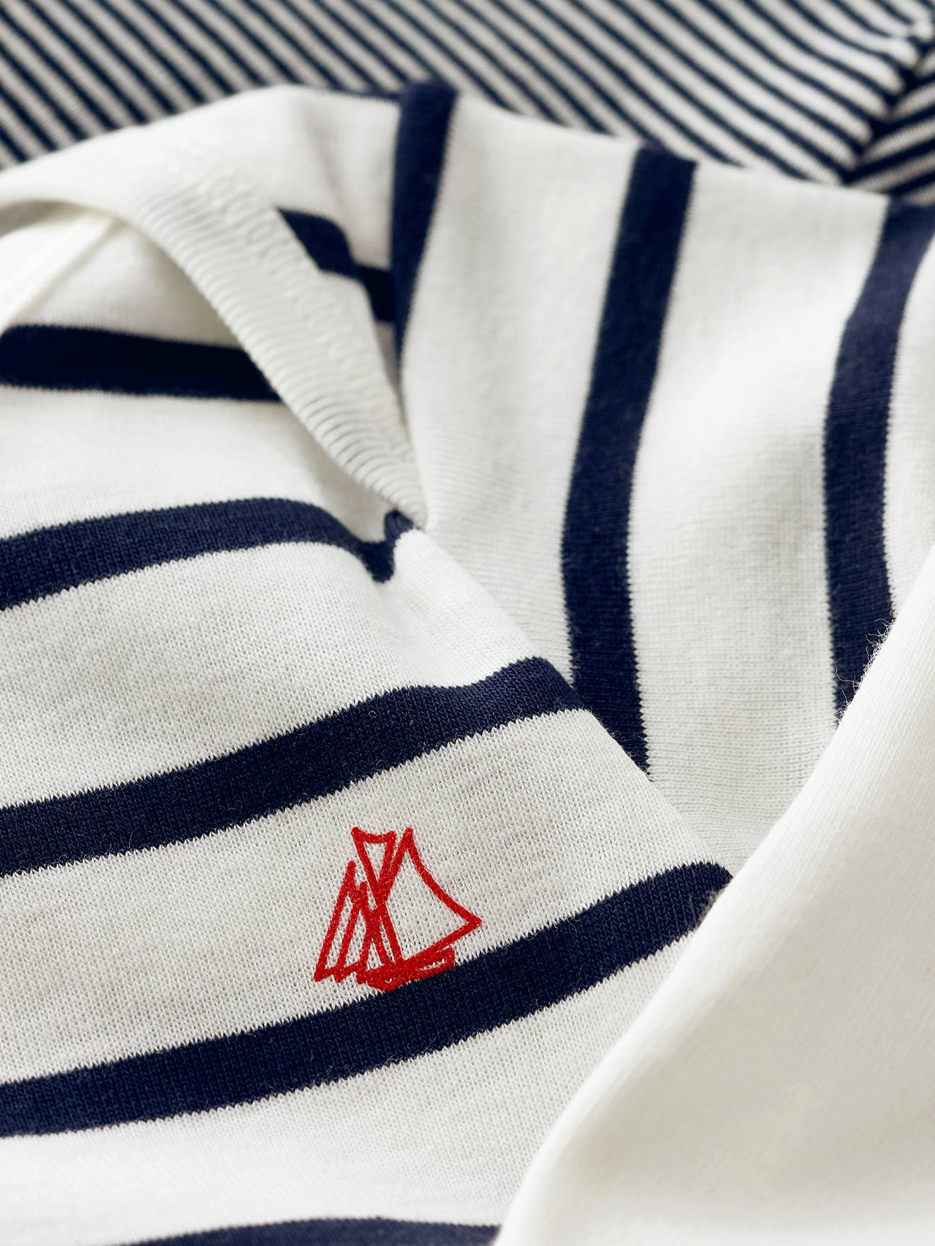 Lot de 3 bodies manches courtes en coton bio blanc (Petit Bateau) - Image 2