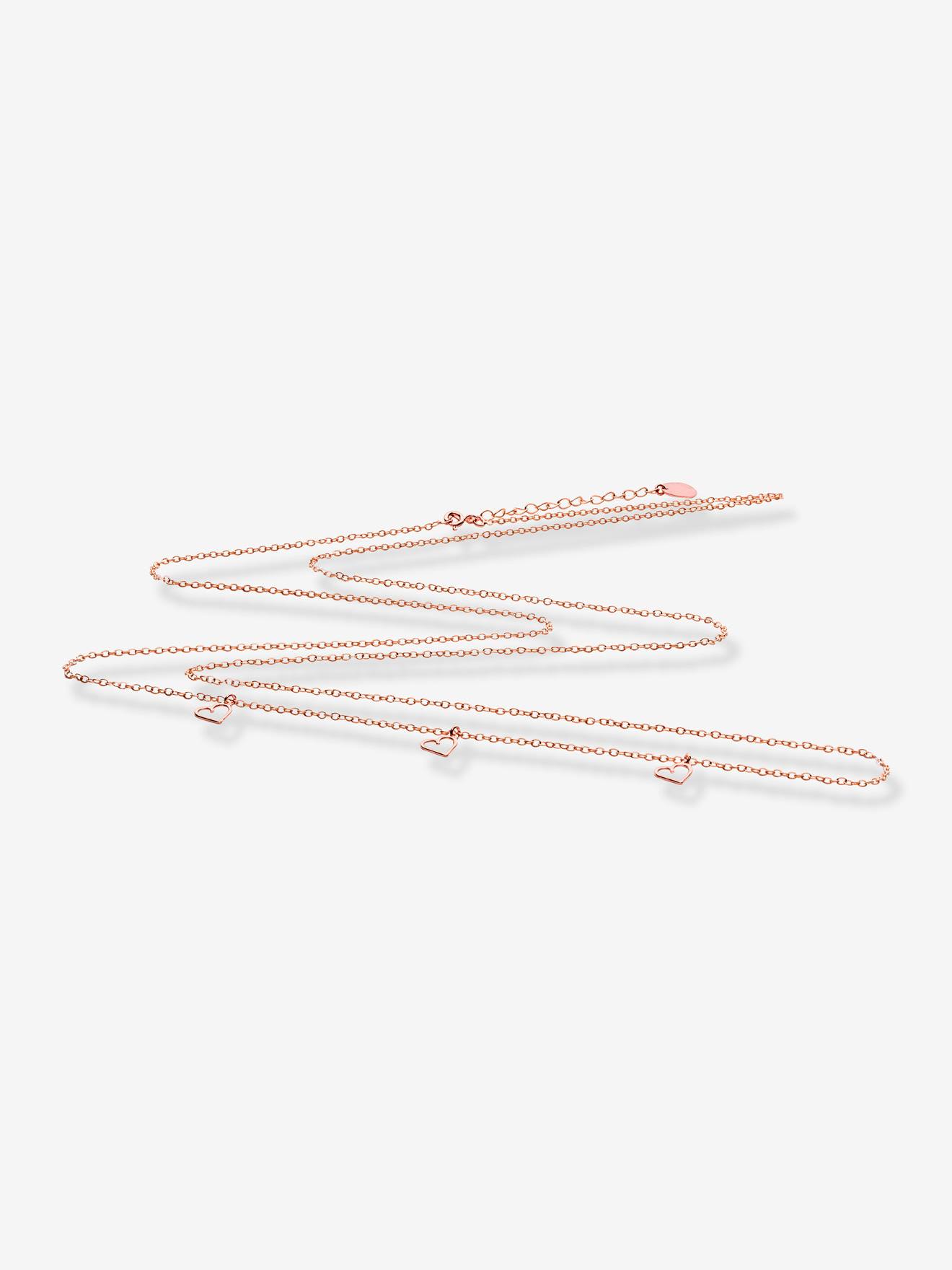 Chaine Dorée À L'or Rose Pour Bola De Grossesse Cache Coeur Rose