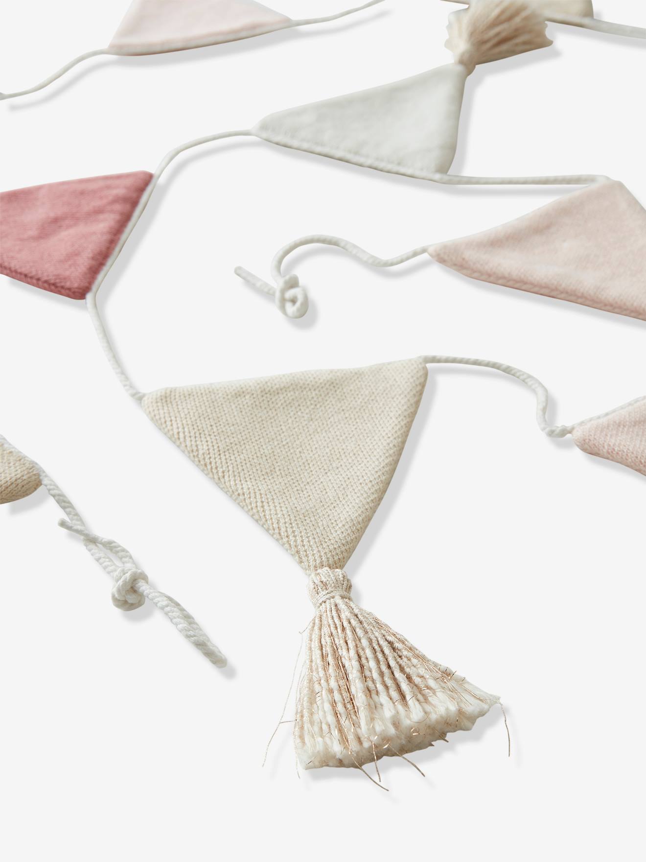 Guirlande fanions tricot rose poudré (Vertbaudet) - Image 3
