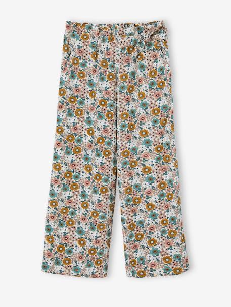 Pantalon large motifs fleurs fille écru+jaune pâle+multicolore 6 - vertbaudet enfant 