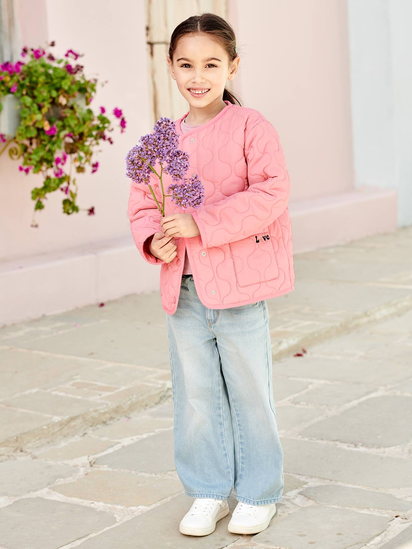 Veste matelassée fille blush