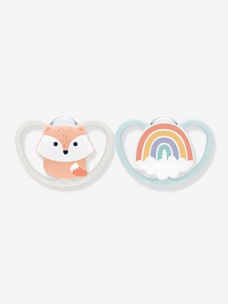Nuk - Lot de 2 sucettes physiologiques NUK Space en silicone taille 1 (0-6 mois)