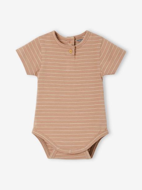 Ensemble Bébé Bulle De Bébé 3 Pièces Gris à Rayures - Tee-shirt, Salopette, Chapeau - 3 Mois