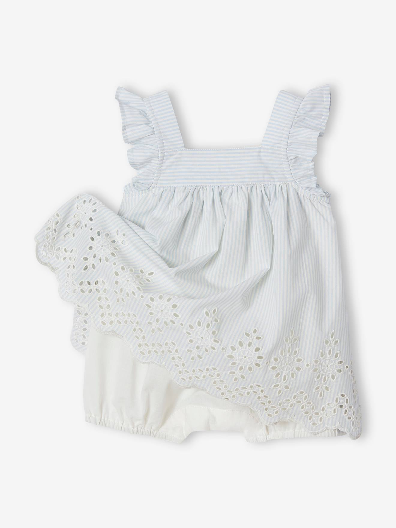 Robe de cérémonie bébé avec body bleu ciel (Vertbaudet) - Image 1