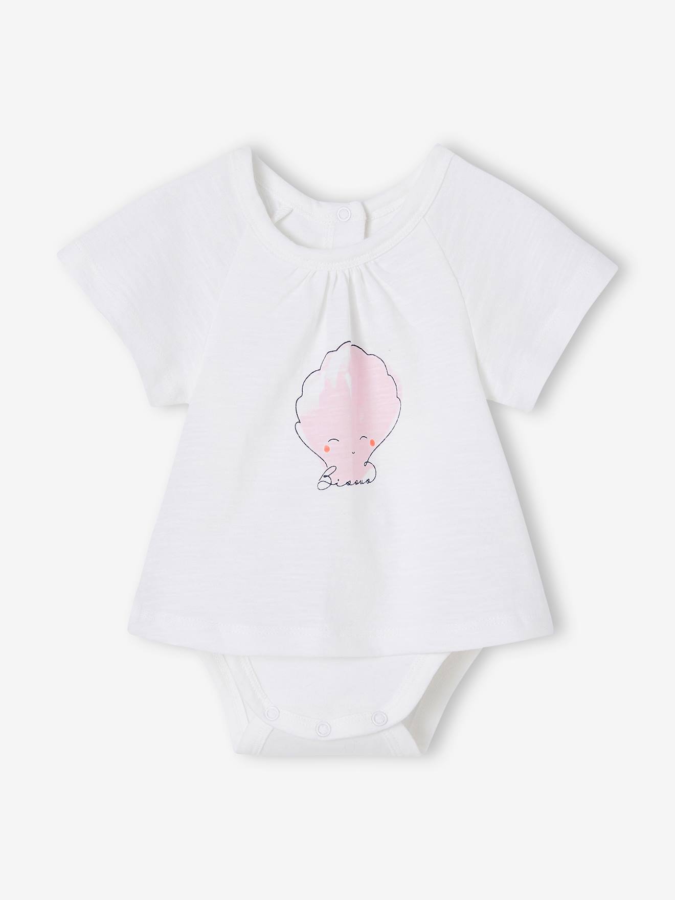 T-shirt body bébé manches courtes blanc