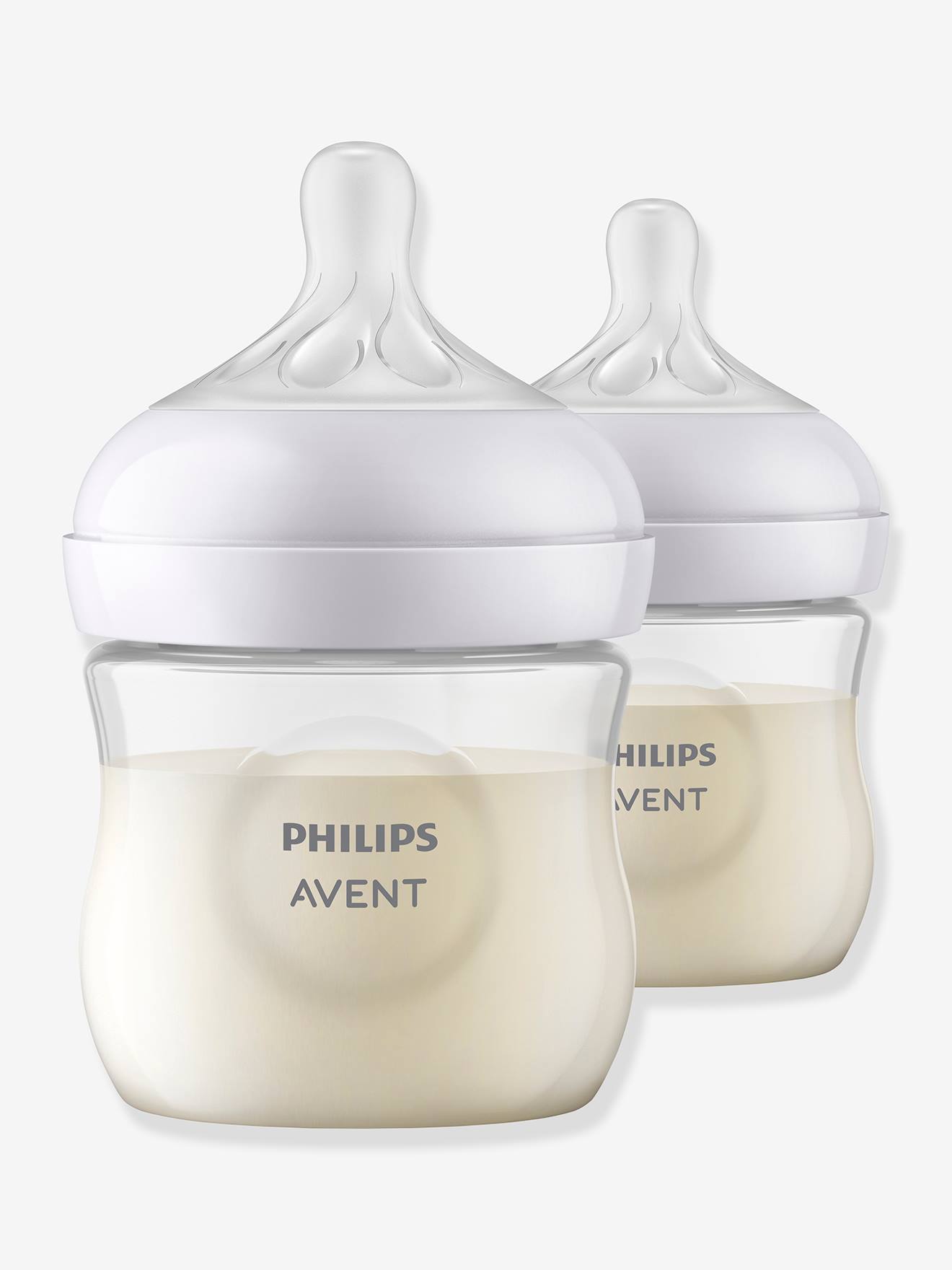 Lot de 2 biberons 125 ml Philips AVENT Natural Response transparent