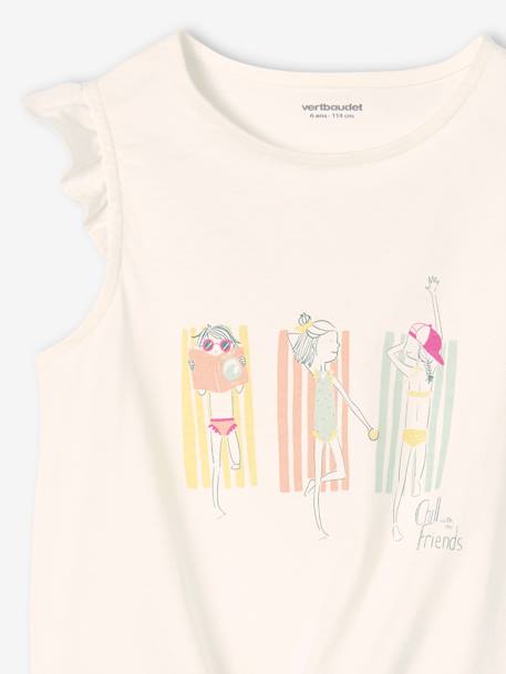 Ensemble T-shirt effet noué et short à volants fille corail+jaune d'or+vert d'eau 5 - vertbaudet enfant 