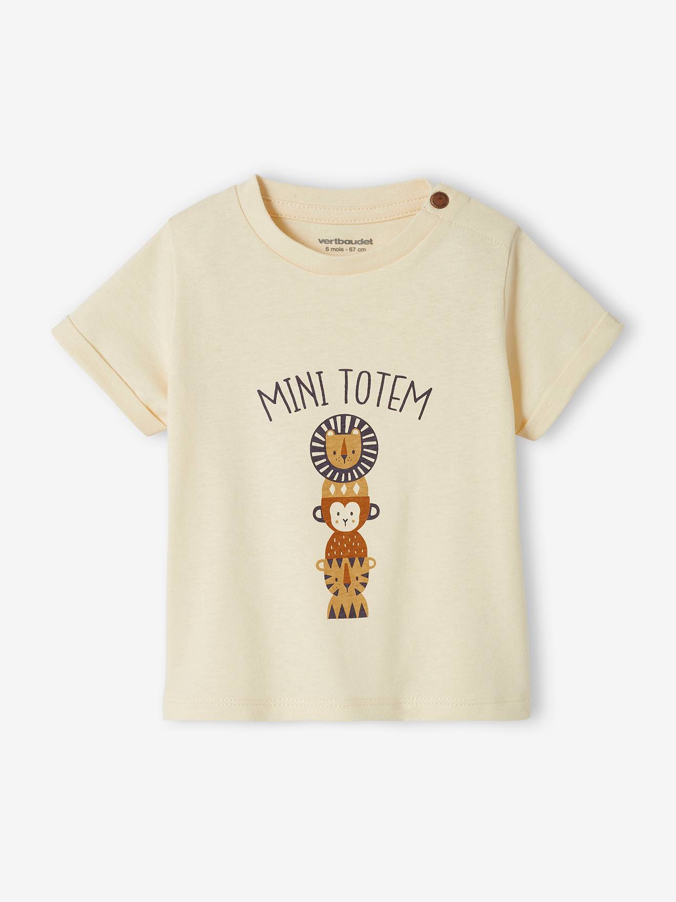 T-shirt mini totem bébé manches courtes écru